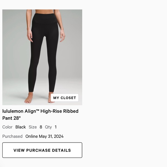 lululemon Align™ High-Rise Ribbed Pant 28" - Picture 5 of 9